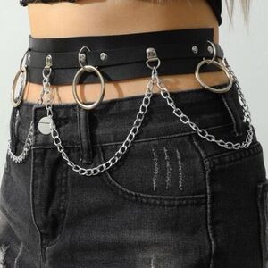 1pc Women Steampunk Circle & Studded Decor Punk Belt For Clothes Vintage Tassel